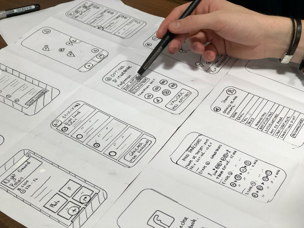 Wireframe d'une application téléphone